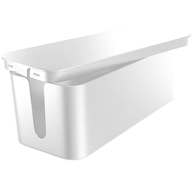 Alogy Cable Organizer Storage Box L 40cm Organizer biurkowy pojemnik pudełko na kable listwy Biały