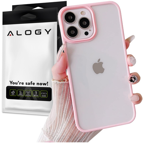 Alogy Hybrid Candy Case Etui ochronne obudowa do Apple iPhone 13 Pro różowo-przezroczyste