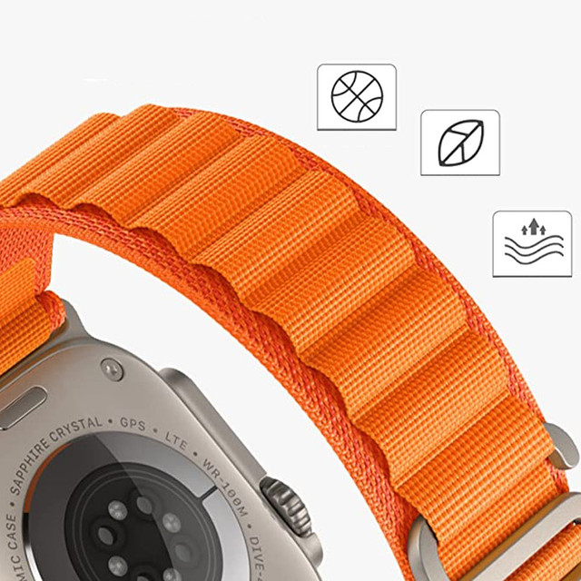 Alogy Pasek nylonowy Sport Strap do zegarka do Apple Watch 4/5/6/7/8/SE/Ultra (42/44/45/49mm) Pomarańczowy