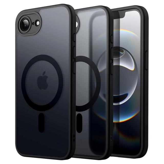 Etui do Apple iPhone 16e obudowa ochronna na telefon Alogy Matte HybridMag™️ Case do MagSafe Matowe Czarne
