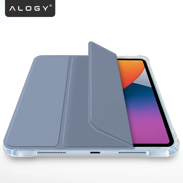 Etui do Apple iPad 11gen. 11" 2025 / 10gen. 10.9" 2022 – hybrydowa ochrona z miejscem na rysik, składana okładka z funkcją podstawki, precyzyjne dopasowanie – Alogy HybridBook™ Case Szara lawenda