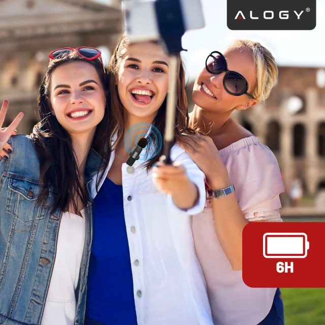 2x mikrofon krawatowy bezprzewodowy Alogy Lightning do Apple iPhone iPad małe mikrofony zestaw dwóch mikrofonów