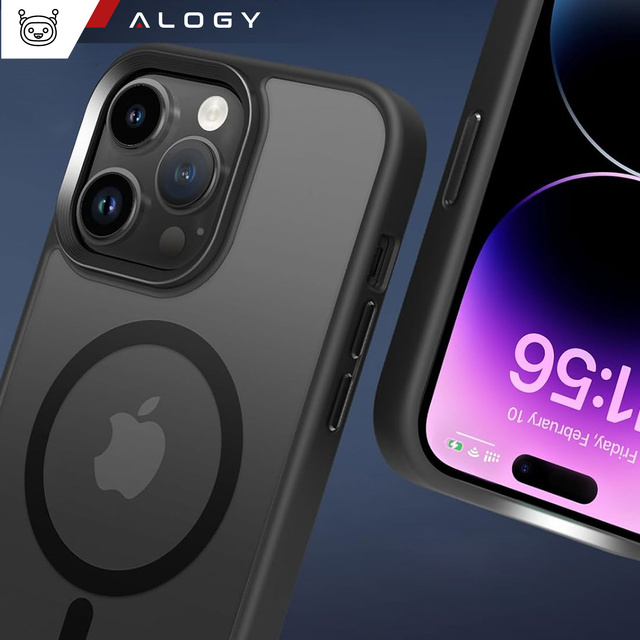 Alogy Etui ochronne do iPhone 14 Pro Ring Case obudowa na telefon do Mag Safe Czarne matowe plecki