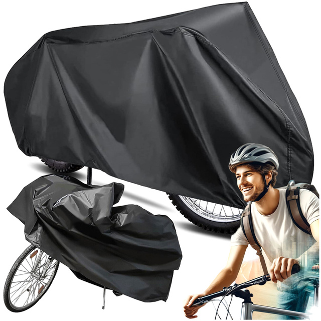 Alogy Pokrowiec na rower/skuter/motor plandeka futerał rowerowy ochronny wodoodporny zima/lato z etui Czarny XL
