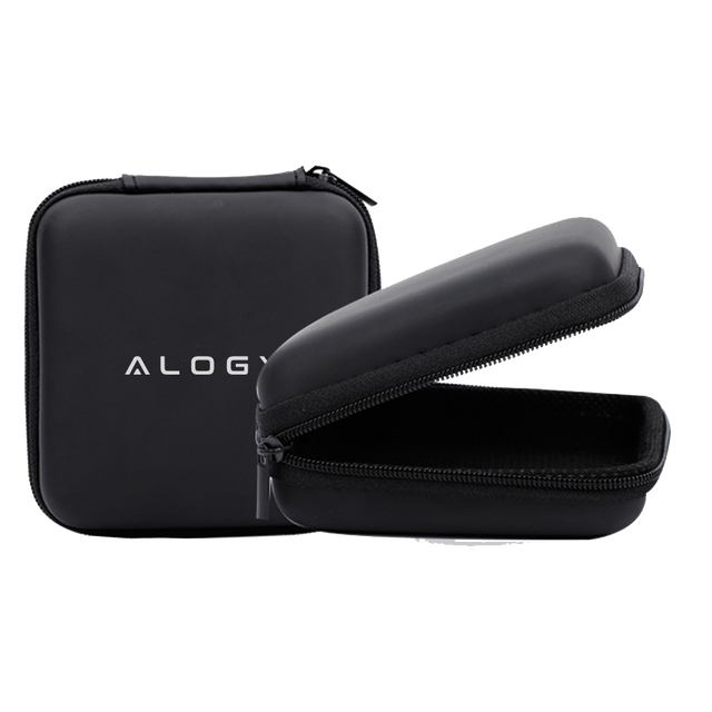 Alogy Etui zapinane Protect uniwersalne na akcesoria na kabel, ładowarkę bądź słuchawki czarne
