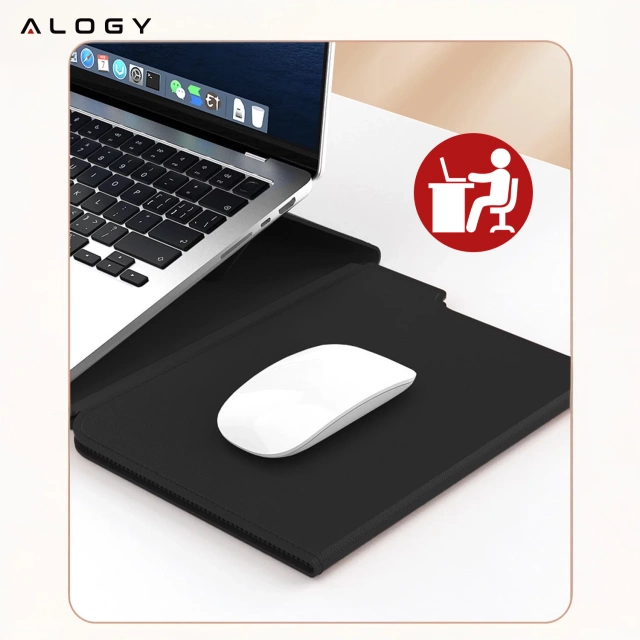 Torba na laptopa Alogy FlexCase Pro wielofunkcyjna rozkładana z podstawką i podkładką na myszkę do Macbooka 13/  14" Czarna