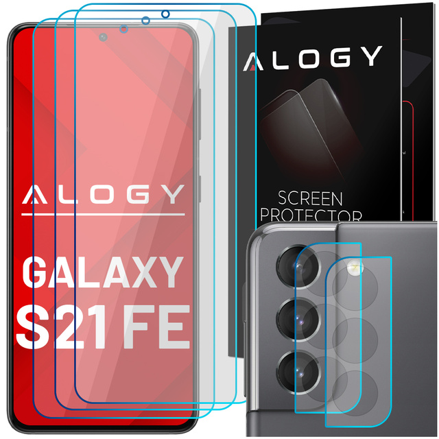 3x Szkło hartowane na ekran 9h + 2x Szkło na obiektyw Alogy Glass Pack do Samsung Galaxy S21 FE