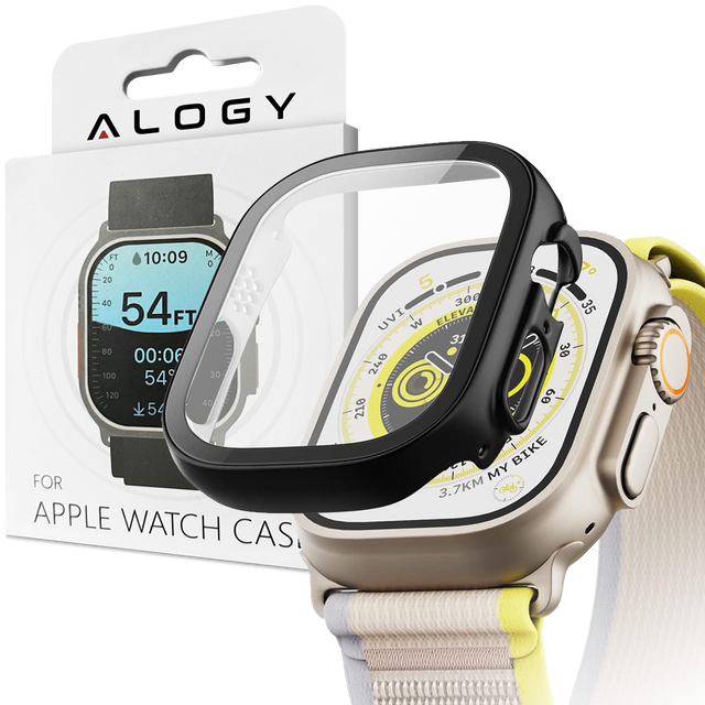 Alogy Protector Case 2w1 Obudowa ochronna z szkłem nakładka etui do Apple Watch Ultra 49mm Czarna