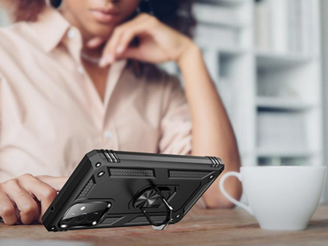 Alogy Stand Armor Ring Etui na telefon do Galaxy A72 pancerna obudowa Czarne