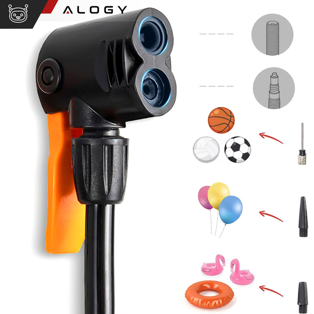 Alogy Pompka rowerowa 160psi z manometrem z uchwytem ręczna przenośna Czarna