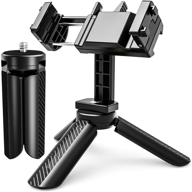Alogy Uchwyt mini statyw na telefon aparat stojak podstawka regulowany obrotowy 360 Tripod selfie do zdjęć Czarny