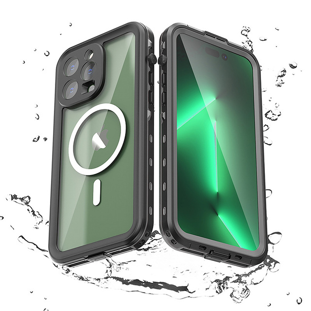 Pancerne Etui Alogy Wodoodporne IP68 Case z przezroczystym tyłem obudowa 360 do MagSafe do Apple iPhone 14 Pro