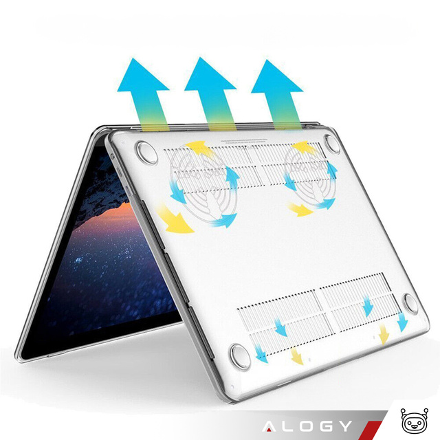 Alogy Hard Case Etui do Apple MacBook Air 13 2021 2020 M1 2019 2018 A2337 A2179 A1932 Przezroczyste