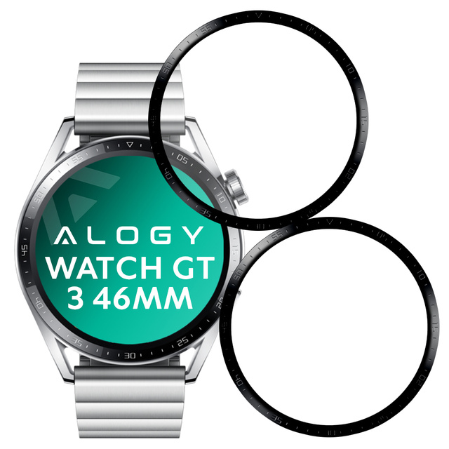 Alogy 2x Szkło na smartwatch elastyczne 3D do Huawei Watch GT 3 46mm Black