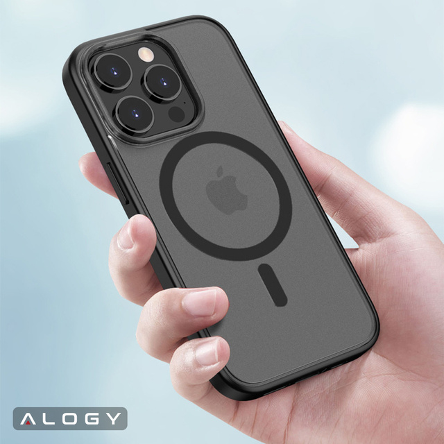 Alogy MagCase do MagSafe Etui matowe obudowa z pierścieniem magnetycznym do Apple iPhone 13 Pro Czarne
