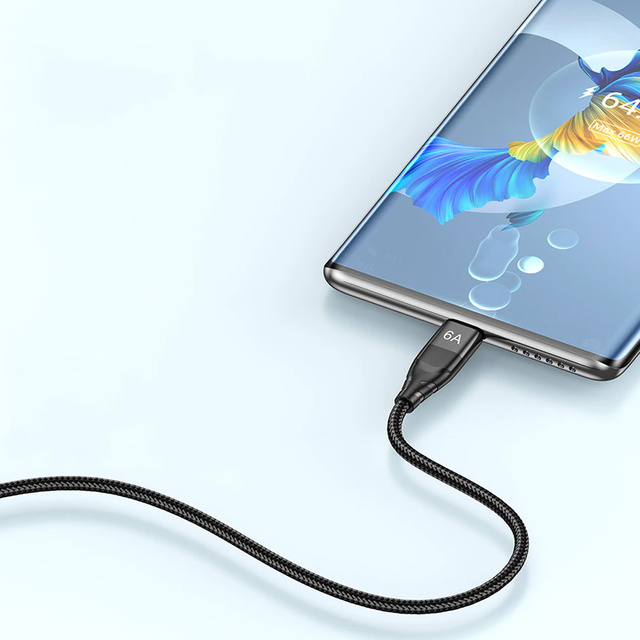 Kabel 1m Alogy przewód USB-A do USB-C Type C 6A Czarny