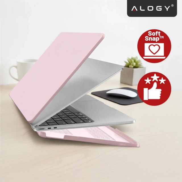 Etui do Apple Macbook Air 15 2023-2025 (M2/M3/M4) – elastyczna, matowa obudowa ochronna, lekka i odporna – Alogy AirGuard™ Różowy