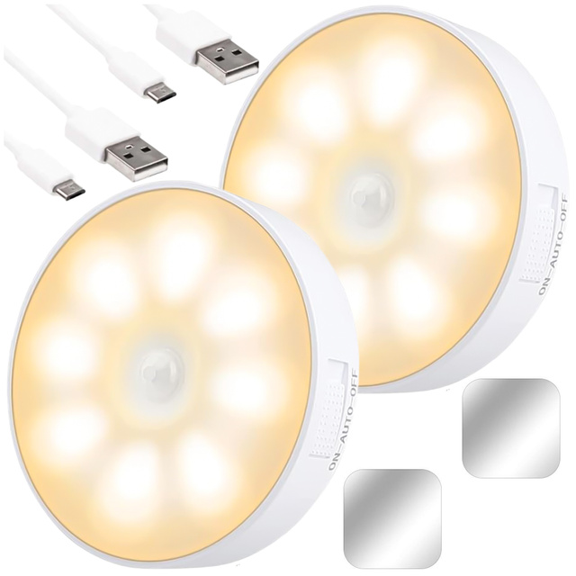 2x Alogy Lampka LED z czujnikiem ruchu Sensor Light Bezprzewodowa lampa nocna oświetlenie meblowe Światło ciepłe