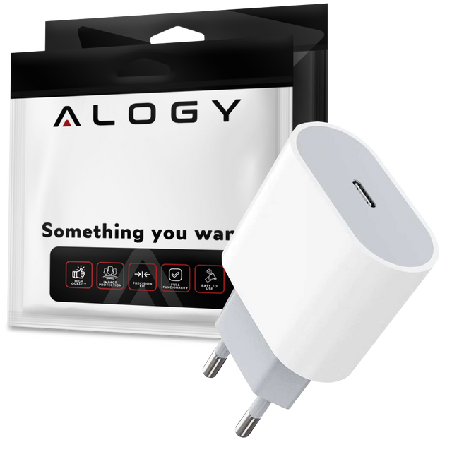 Alogy Ładowarka sieciowa USB-C Type-C PD Szybkie ładowanie 18W Biała