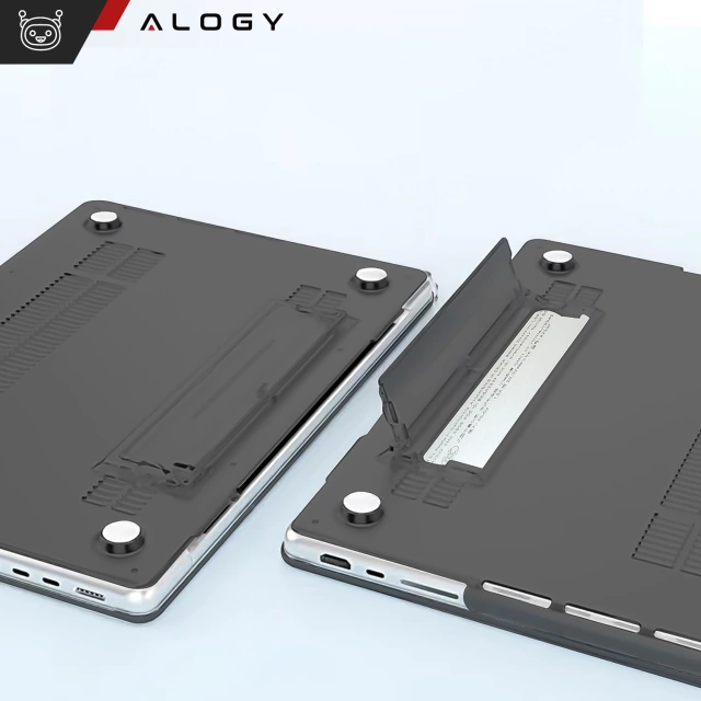Etui matowe z podstawką Alogy ProStand™ obudowa do MacBook Air 13.3" (A1932/A2179/A2337) Czarne