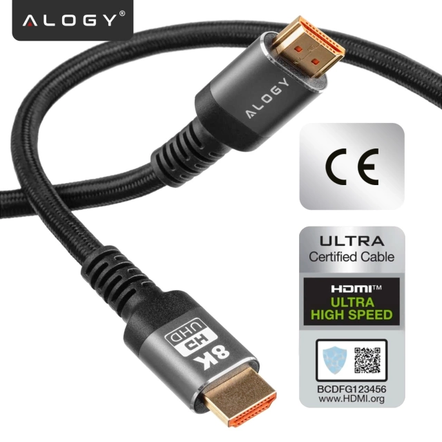 Alogy 8K Kabel HDMI 2.1 60Hz 48GBps 5m Czarny