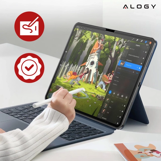 Matowe Szkło hartowane do Apple iPad Air 6 11" 2024 Alogy Matte Paper-Like Screen Protector z zestawem montażowym