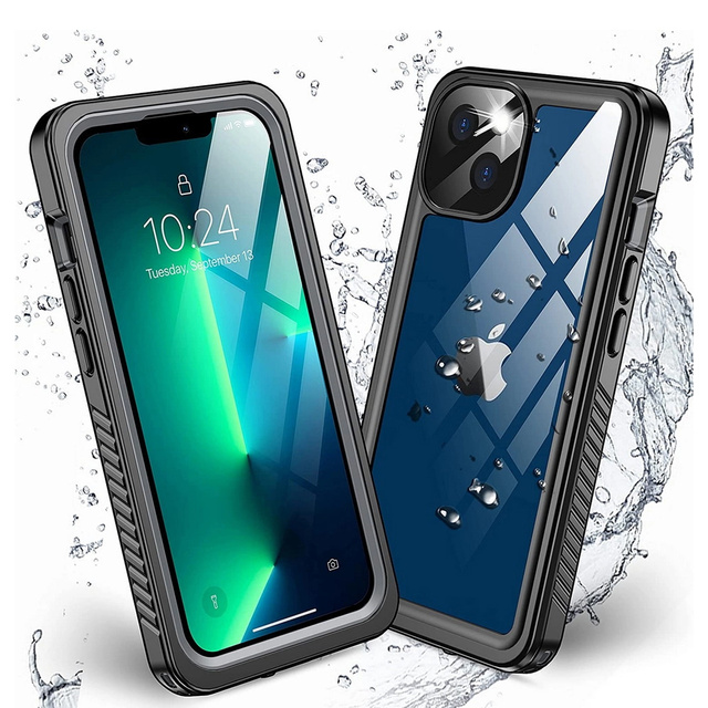 Alogy Etui wodoodporne do Apple iPhone 13 360 Pancerne Armor IP68 ze smyczką Czarne