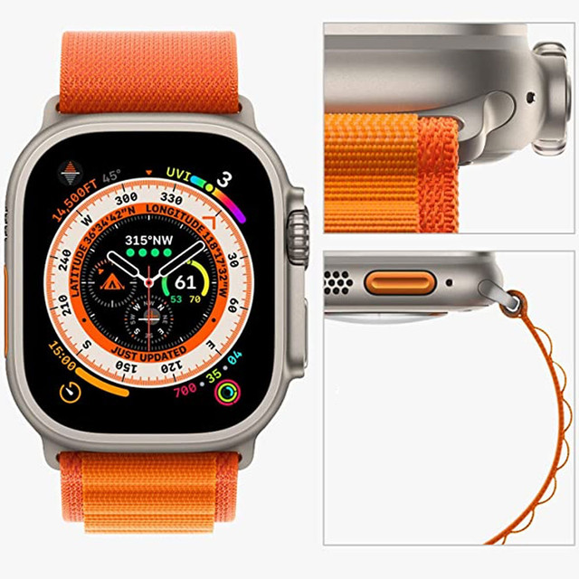 Alogy Pasek nylonowy Sport Strap do zegarka do Apple Watch 4/5/6/7/8/SE/Ultra (42/44/45/49mm) Pomarańczowy