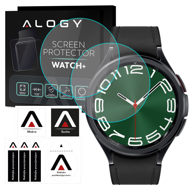 Alogy Screen Protector Watch+ 2x Szkło Hartowane ochronne na smartwatch do Samsung Galaxy Watch 6 Classic 47mm