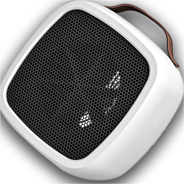 Grzejnik elektryczny mini Farelka 500W – termowentylator biurkowy do kontaktu, szybkie nagrzewanie, kompaktowy i energooszczędny – Alogy HeatPlug™ Biały