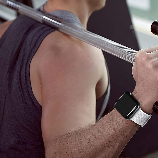 Alogy Nylon Strap Pasek z rzepem do Apple Watch 1/2/3/4/5/6/7/8/SE/Ultra (42/44/45/49mm) Biały