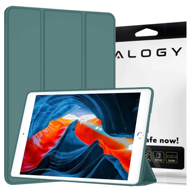 Alogy Etui na tablet Cheap Book Cover TPU + Pencil Space do Apple iPad 10.2 7/8/9Gen 2019/2020/2021 Zielone