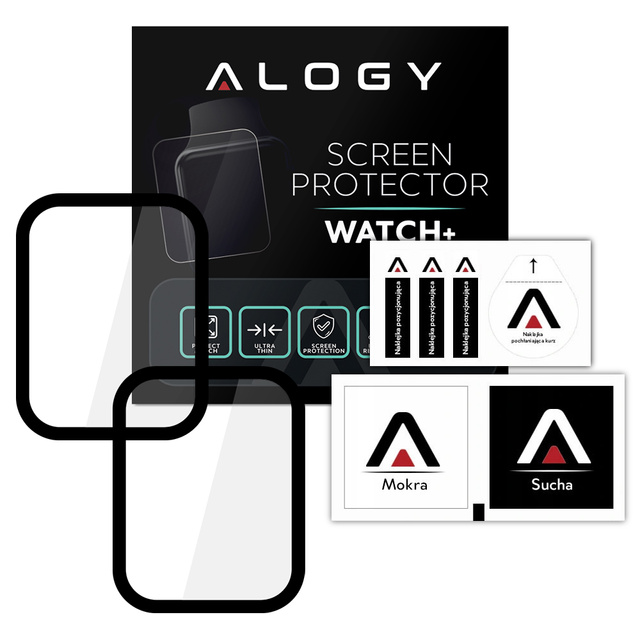 Alogy Full Glue 2x Elastyczne Szkło 3D do Xiaomi Mi Watch (wersja chiny) Black
