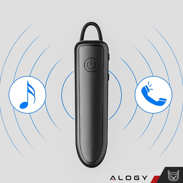 Alogy Słuchawka bezprzewodowa do rozmów Bluetooth 5.1 zestaw słuchawkowy do samochodu auta Czarna