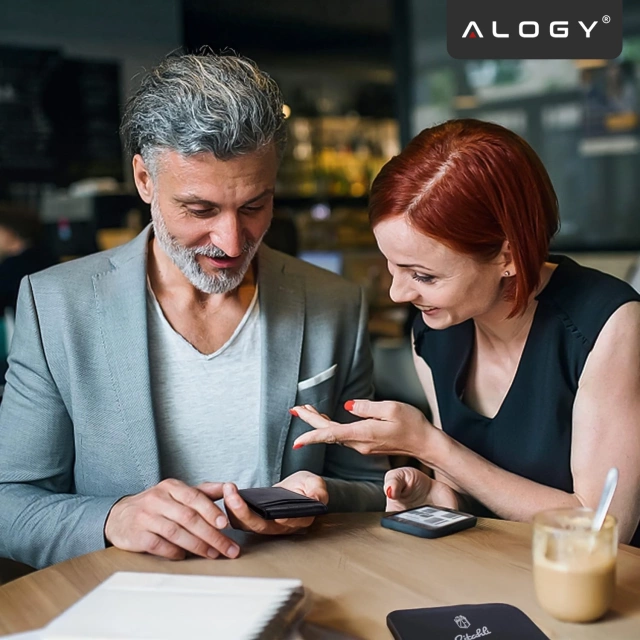 Portfel RFID Etui ochronne blokujące sygnał na karty dokumenty Alogy Small męski damski Wallet Czarny