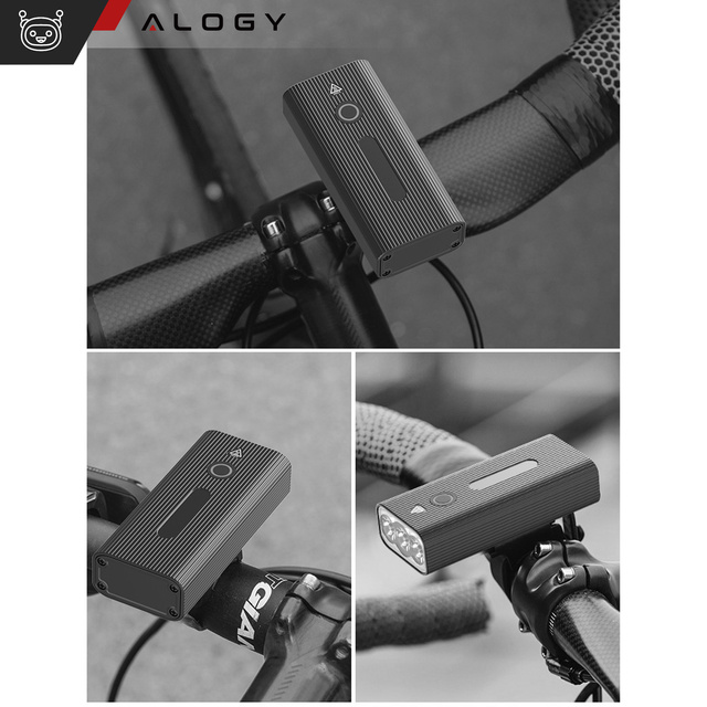 Lampka rowerowa przód + tył LED przednia tylna światło roweru oświetlenie wodoodporna IPX5 Alogy P13 światełko na rower czarna