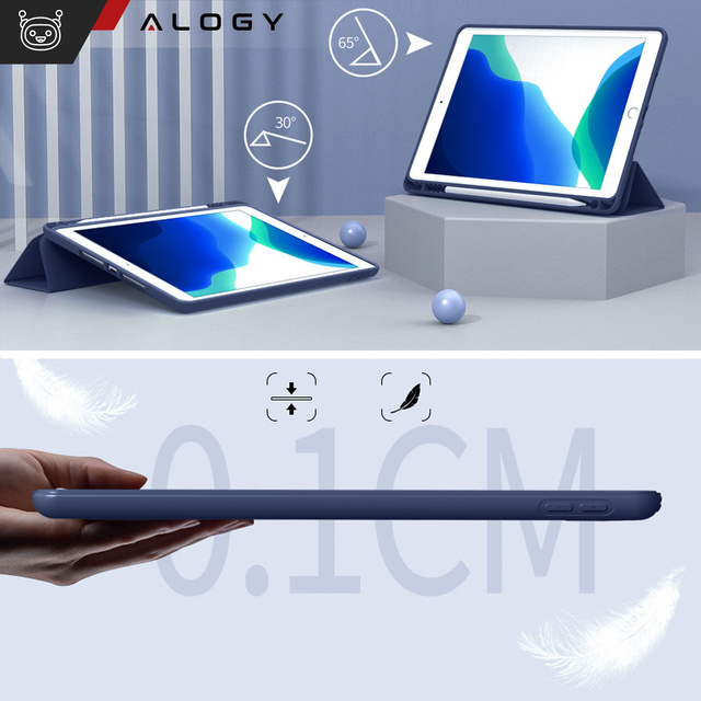 Alogy Etui na tablet Cheap Book Cover TPU + Pencil Space do Apple iPad 10.2 7/8/9Gen 2019/2020/2021 Granatowe