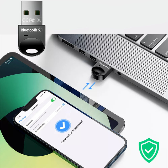 Alogy Adapter Bluetooth 5.1 USB-A Sygnał bezprzewodowy Czarny