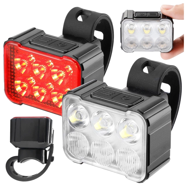 Lampka rowerowa LED Alogy SafeRide™ Lights Latarka na rower wodoodporne światło światełko na przód i tył przednia tylna 2 sztuki