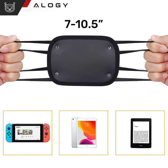 2x Alogy Car Holder Uchwyt samochodowy elastyczny na zagłówek do auta na rzep na telefon tablet czytnik czarny