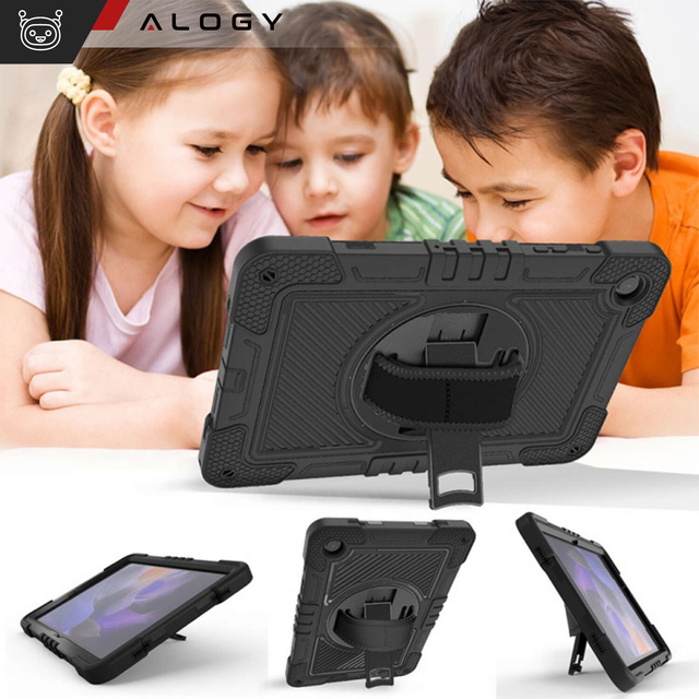 Alogy Etui do Samsung Galaxy Tab A9+ Plus 2023 11" X210/X215/X216 pancerne obudowa z paskiem Case czarne