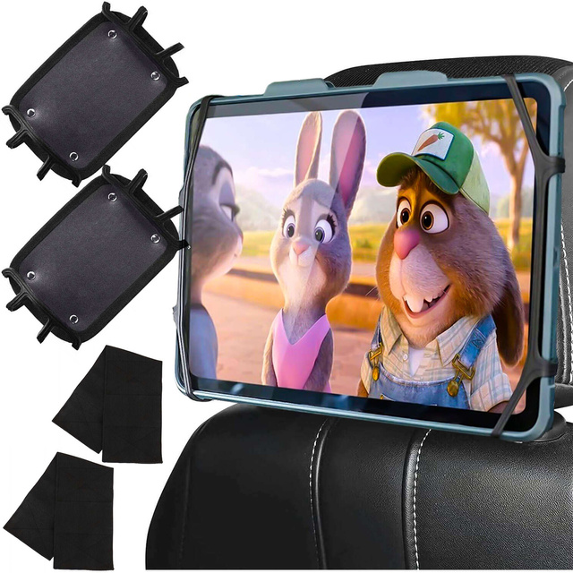 2x Alogy Car Holder Uchwyt samochodowy elastyczny na zagłówek do auta na rzep na telefon tablet czytnik czarny