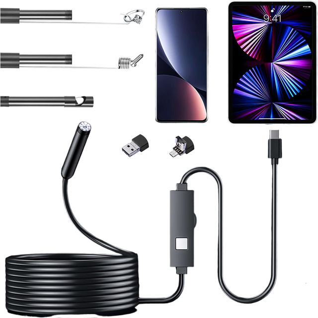 Alogy Hard Wire Kamera inspekcyjna endoskopowa micro USB + USB-C + USB Full HD 5m 8mm Endoskop