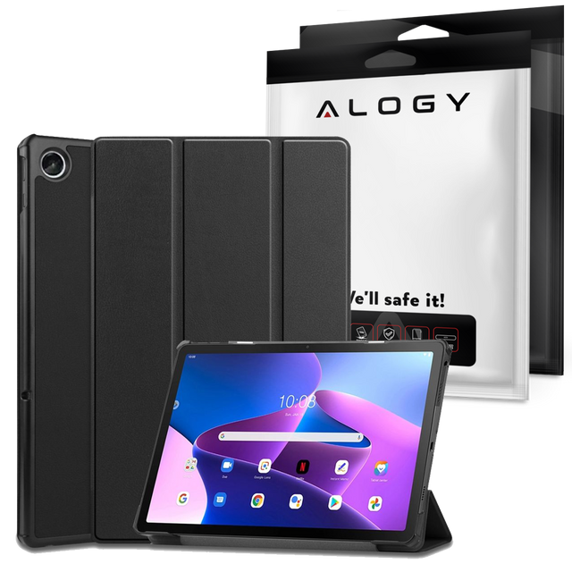 Alogy Etui Book Cover Case do Lenovo M10 Plus 10.6" TB-125F / TB-128F Czarny