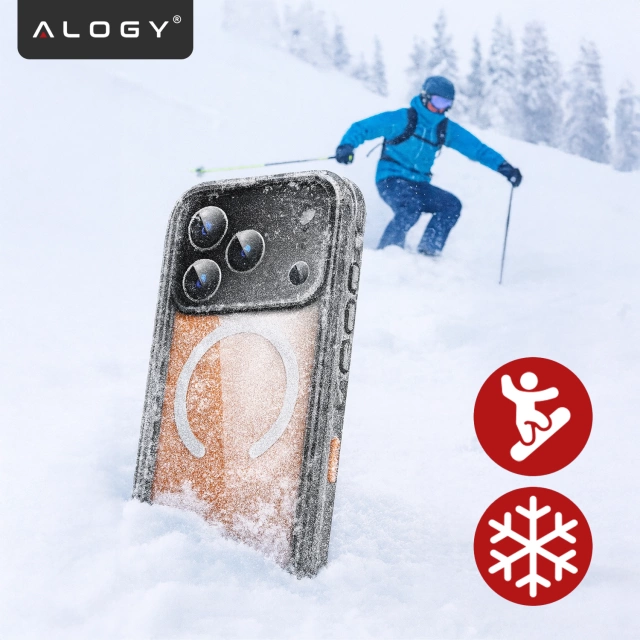 Etui Wodoodporne do Apple iPhone 17 Pro 6,3", Pancerna Obudowa 360° z Przezroczystym Tyłem, Kompatybilna z MagSafe, Alogy HydroArmor™ IP68 Case – Czarne