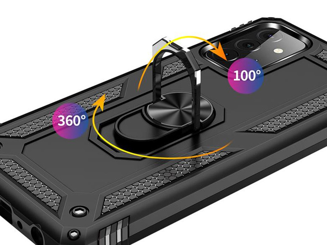 Alogy Stand Armor Ring Etui na telefon do Galaxy A72 pancerna obudowa Czarne