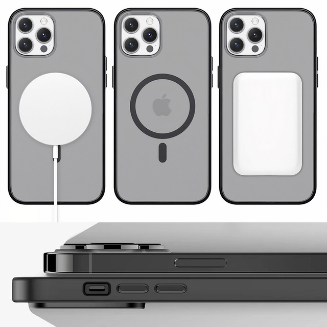 Alogy MagCase do MagSafe Etui matowe obudowa z pierścieniem magnetycznym do Apple iPhone 12/ 12 Pro Czarne