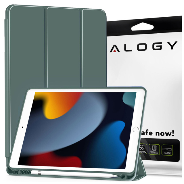Alogy Etui na tablet Cheap Book Cover TPU + Pencil Space do Apple iPad 10.2 7/8/9Gen 2019/2020/2021 Zielone