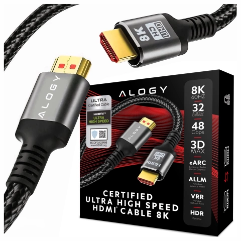 Alogy 8K Kabel HDMI 2.1 60Hz 48GBps 2m Czarny