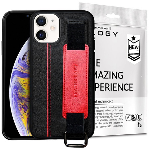 Alogy Etui na telefon obudowa Leather Case do Apple iPhone 12 Mini Czarne